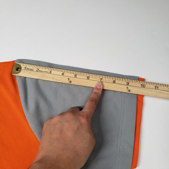 Amphenol TCS Polo Shirt Men Large Orange Gray Uniform 10th Anniversary Pique - Picture 6 of 15